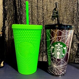 Starbucks Halloween🎃 Fall🍁 2021 Tumbler Cup Set Glow in the Dark Brand New!